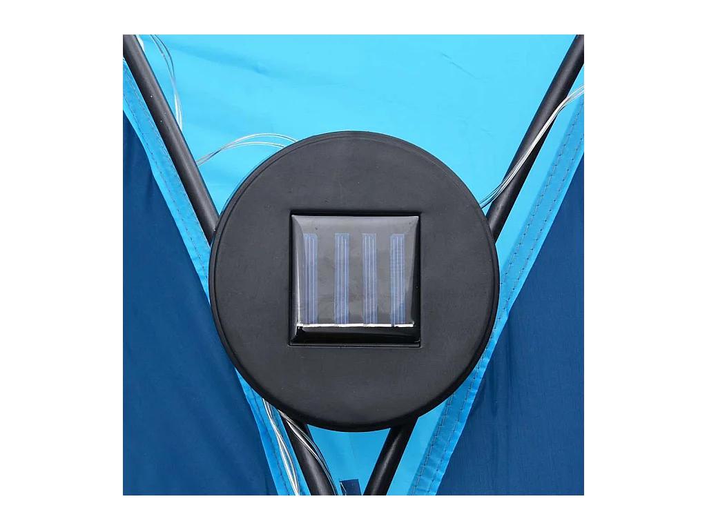 Carpa de recepción con LED y 4 paredes 3,6x3,6x2,3 m Azul