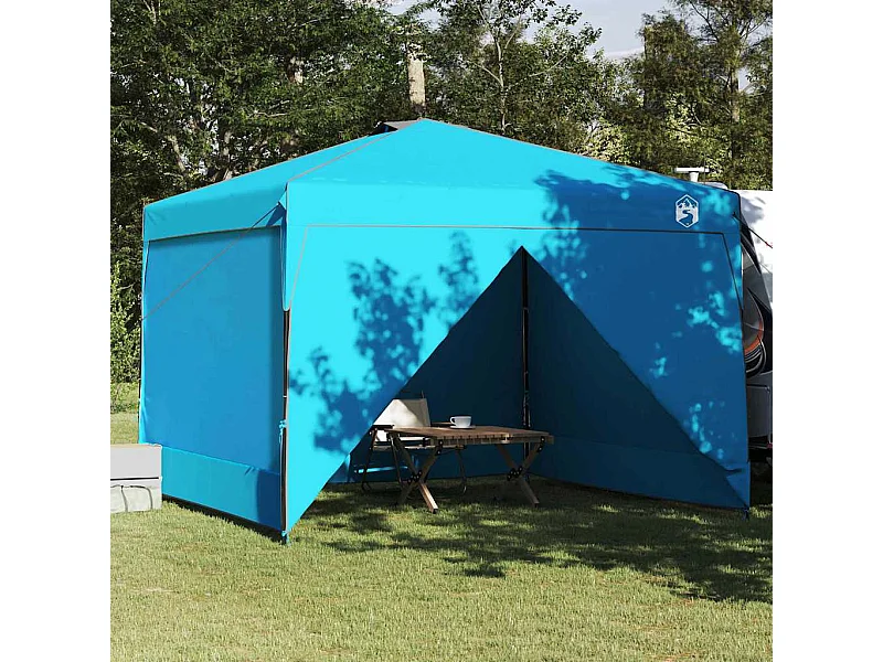 Tente à auvent pop-up Bleu 300 x 300 cm tissu