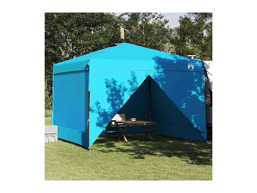 Tente à auvent pop-up Bleu 300 x 300 cm tissu