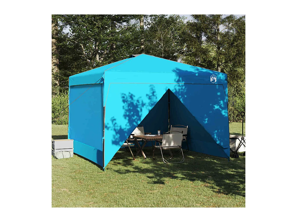 Tente à auvent pop-up Bleu 300 x 300 cm tissu