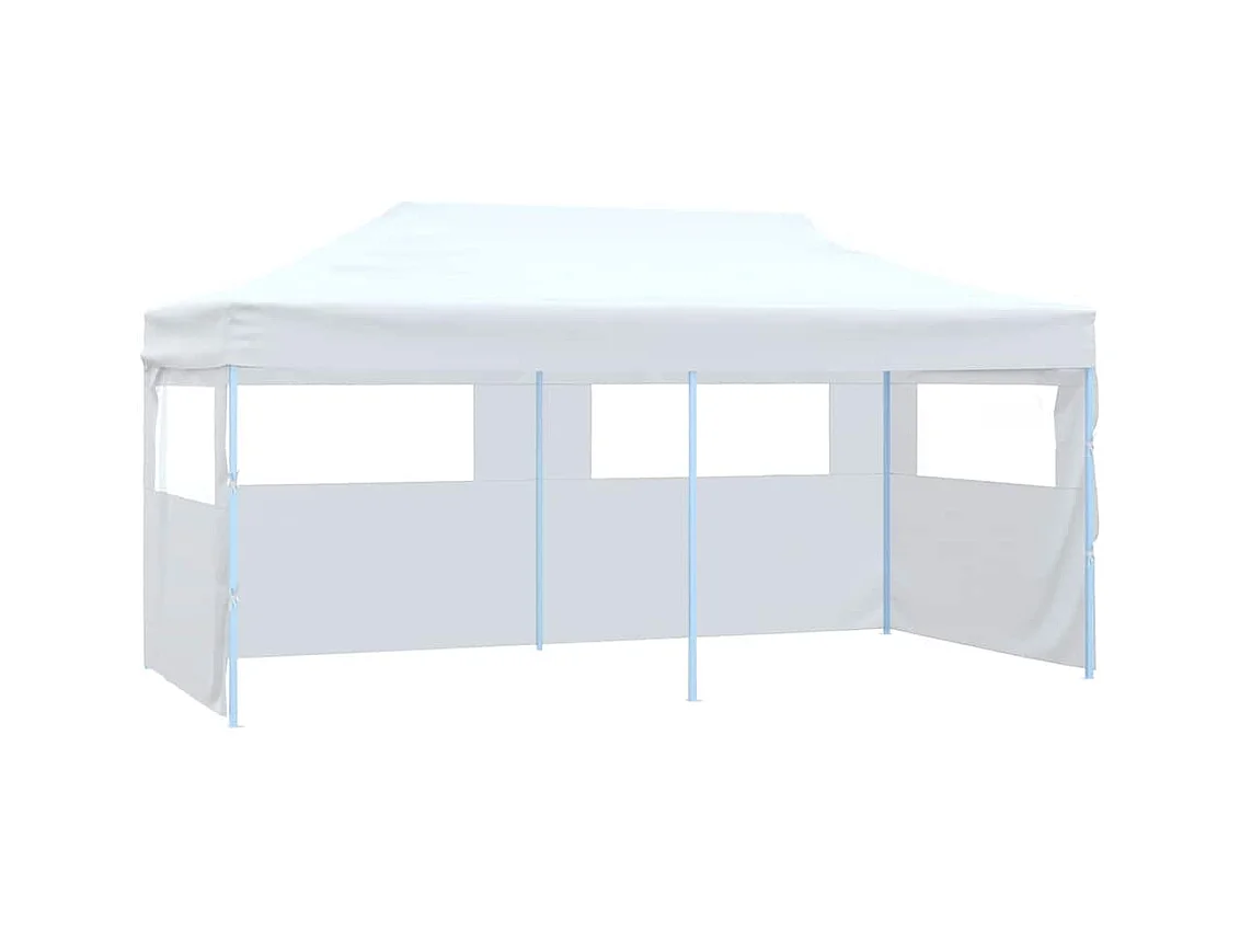 Tenda pieghevole per ricevimenti a 4 pareti 3x6 m Acciaio Bianco