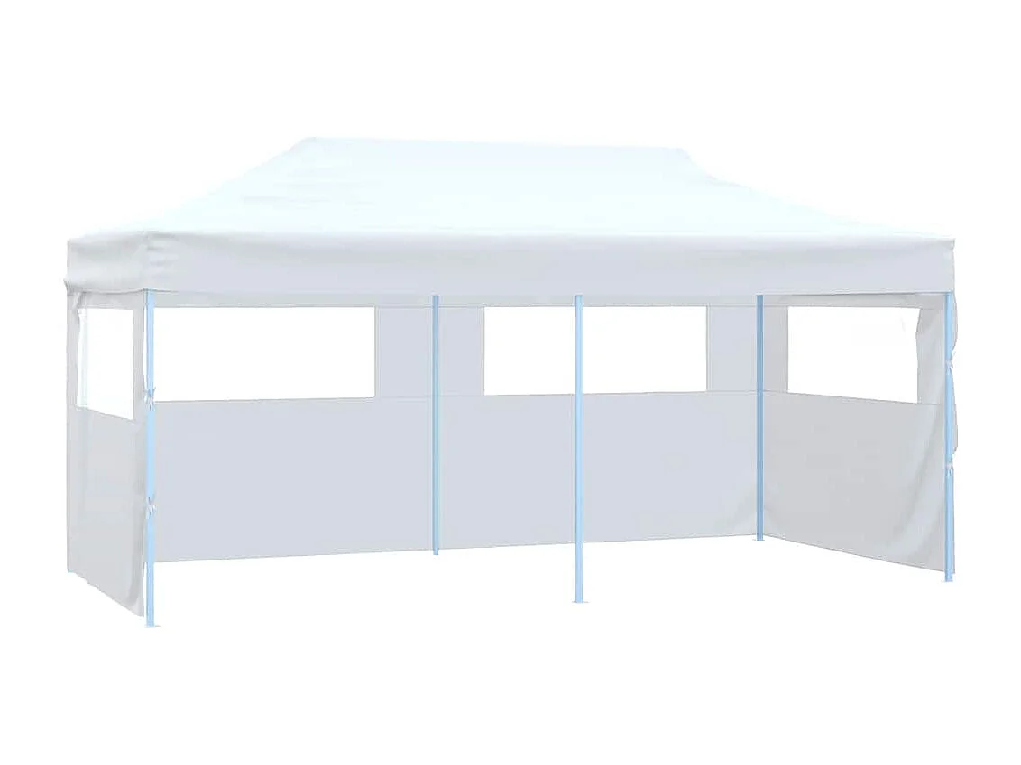 Carpa de recepción plegable de 4 paredes 3x6 m Acero Blanco