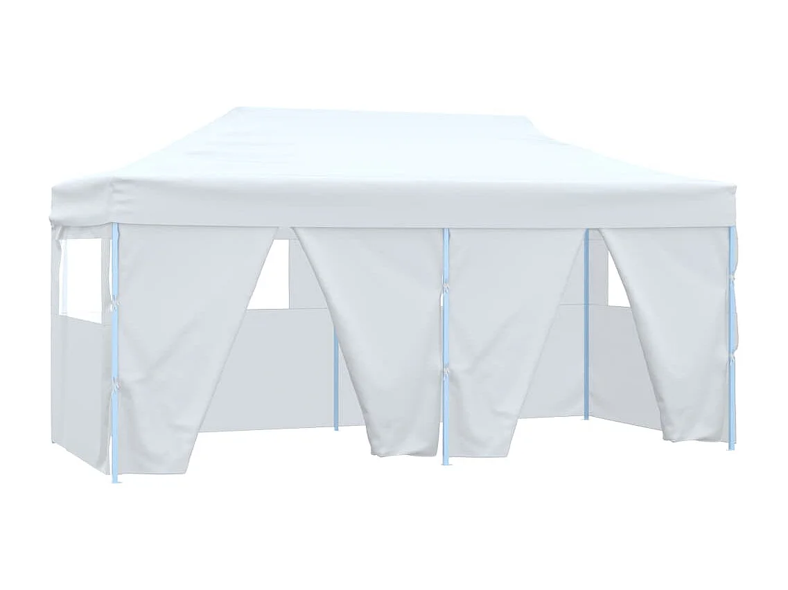 Carpa de recepción plegable de 4 paredes 3x6 m Acero Blanco