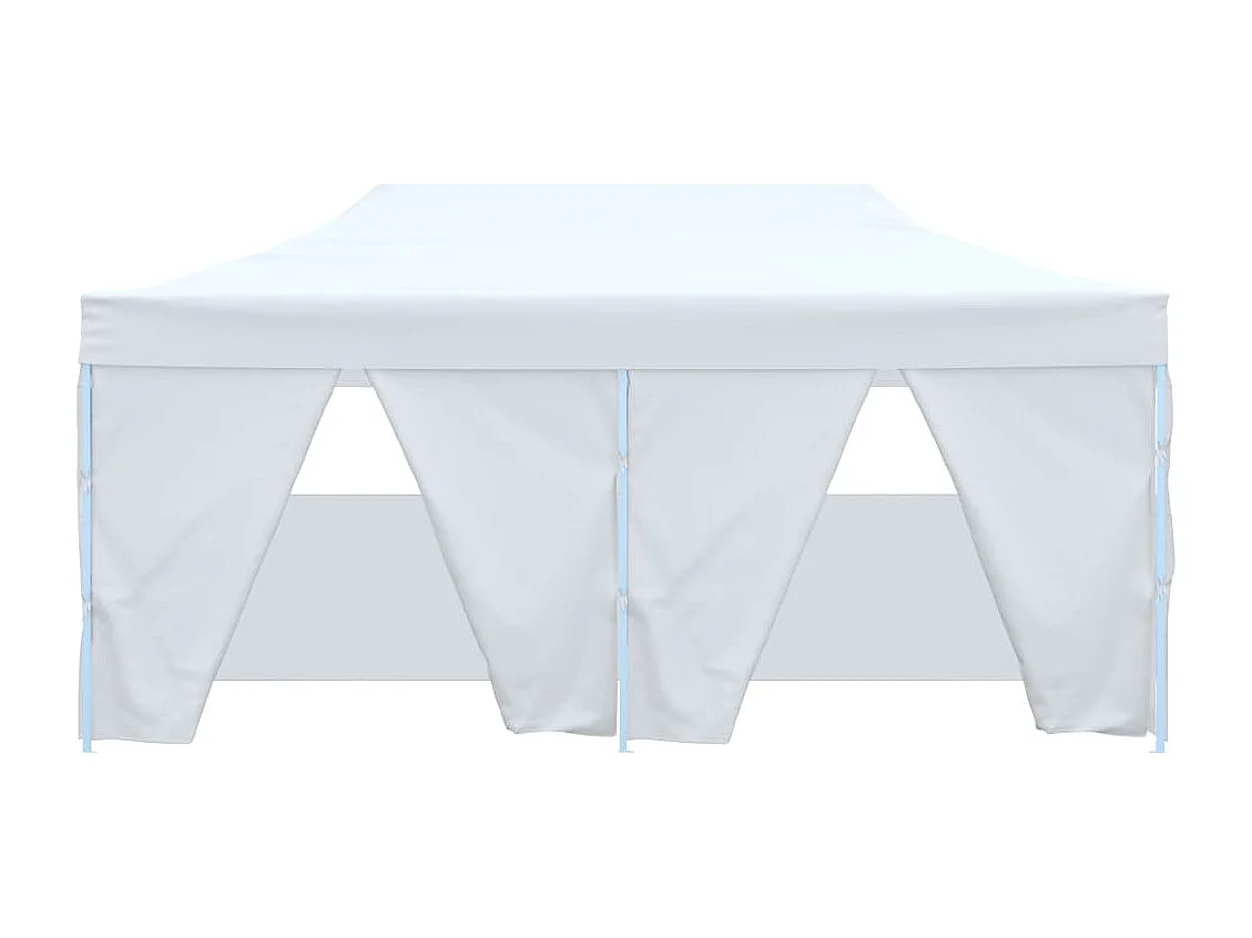 Carpa de recepción plegable de 4 paredes 3x6 m Acero Blanco