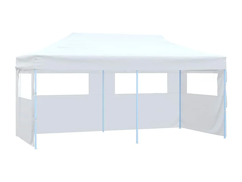 Carpa de recepción plegable de 4 paredes 3x6 m Acero Blanco