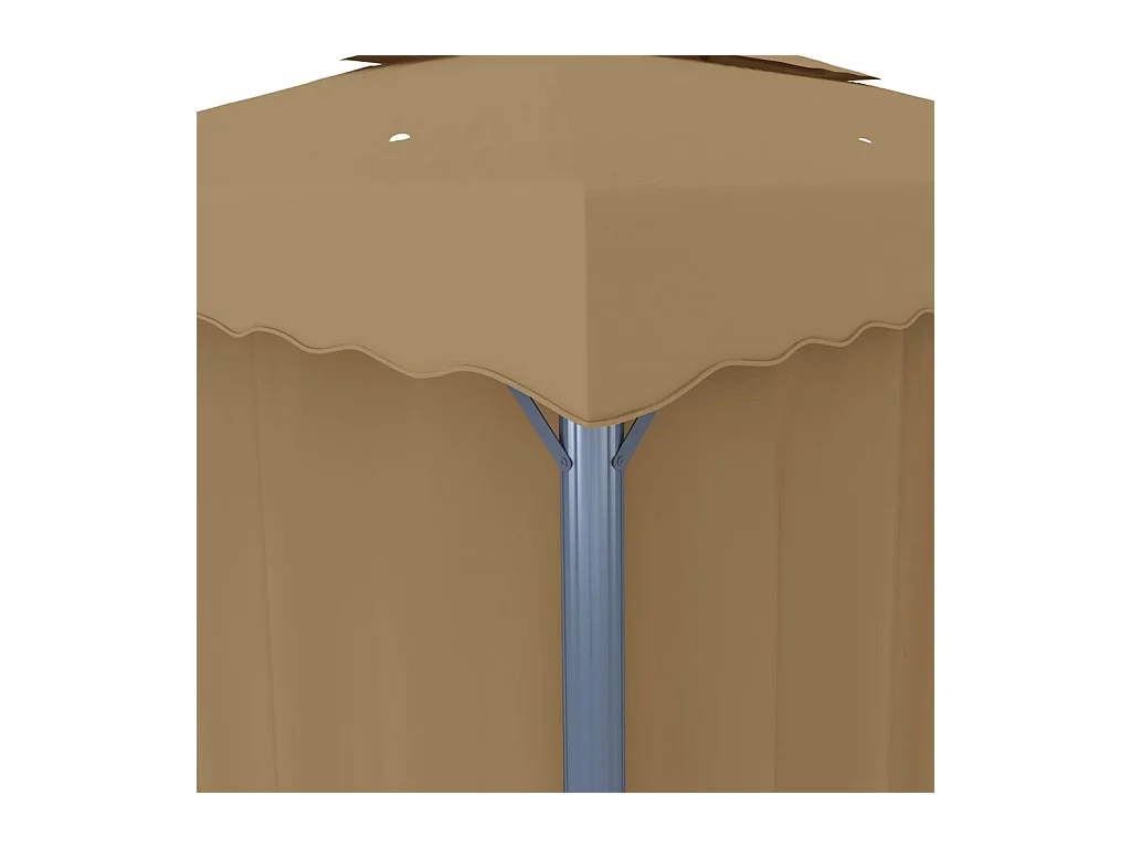 Gazebo con cortina 4x3 m Aluminio Taupe