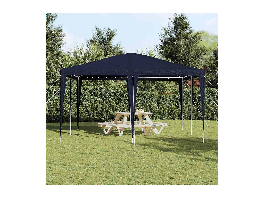 Carpa para fiestas azul y blanca 400 x 400 x 266 cm