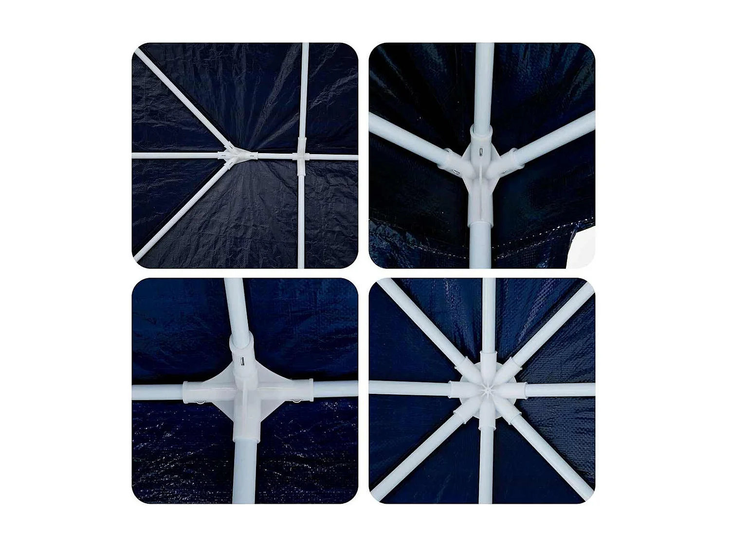 Blau-weißes Partyzelt 400 x 400 x 266 cm