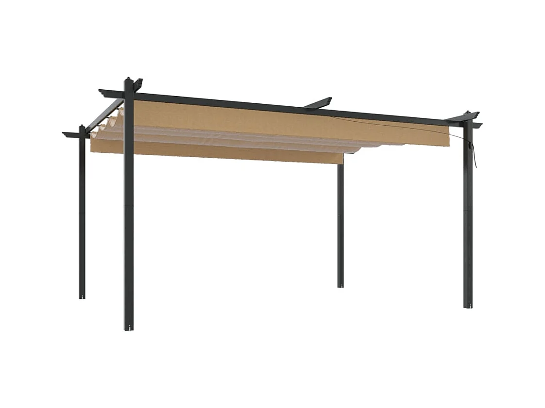 Cenador de jardín con techo retráctil 4x3 m Taupe