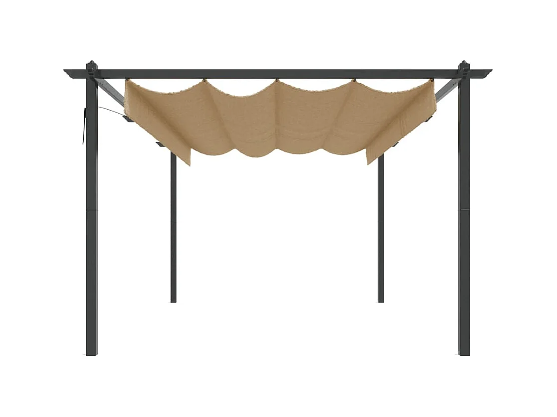 Cenador de jardín con techo retráctil 4x3 m Taupe