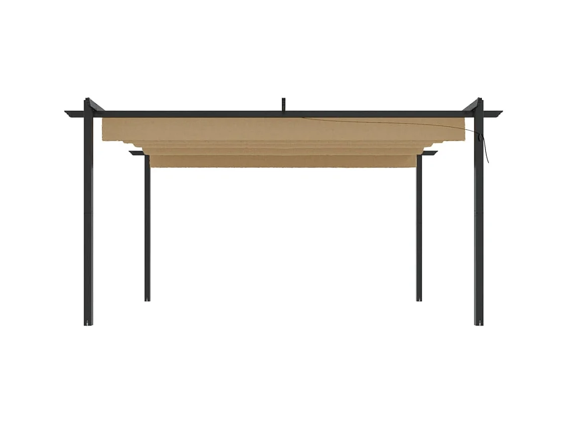 Cenador de jardín con techo retráctil 4x3 m Taupe