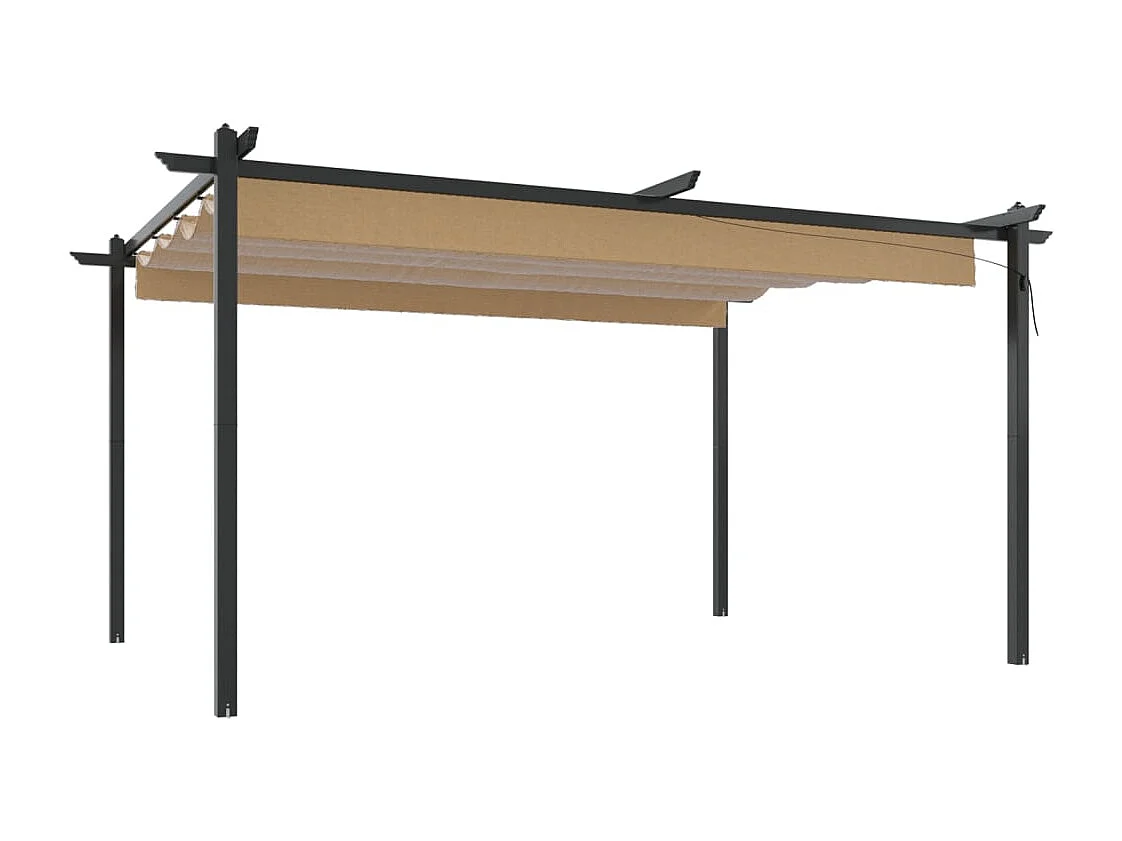 Cenador de jardín con techo retráctil 4x3 m Taupe