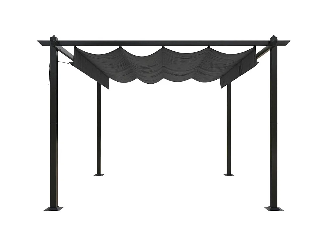 Cenador de jardín con techo retráctil 3x3 m Antracita