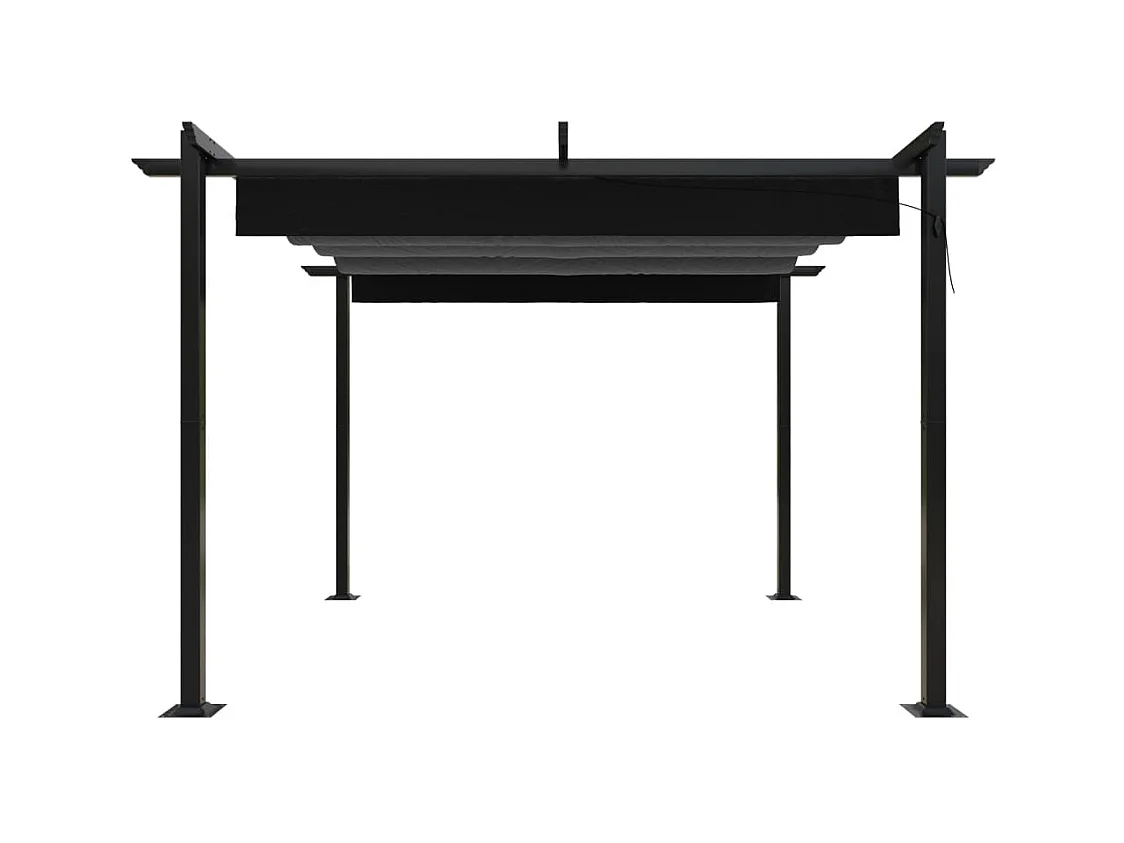 Cenador de jardín con techo retráctil 3x3 m Antracita