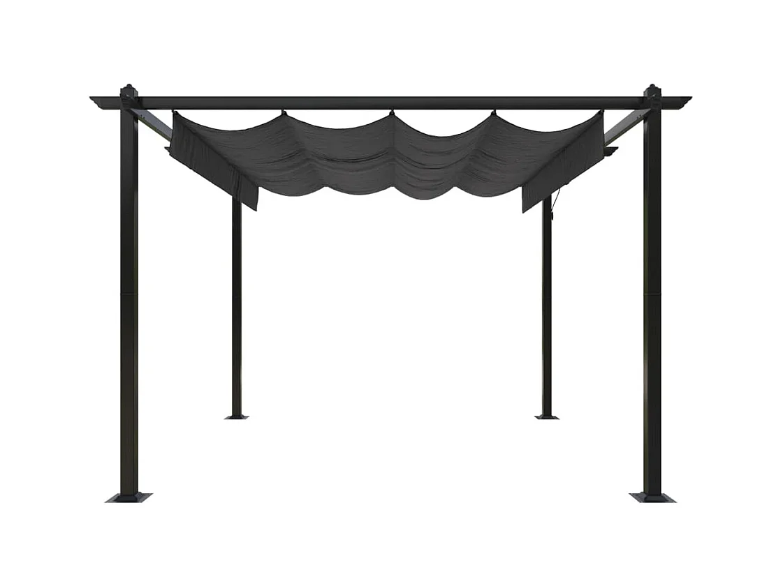 Cenador de jardín con techo retráctil 3x3 m Antracita