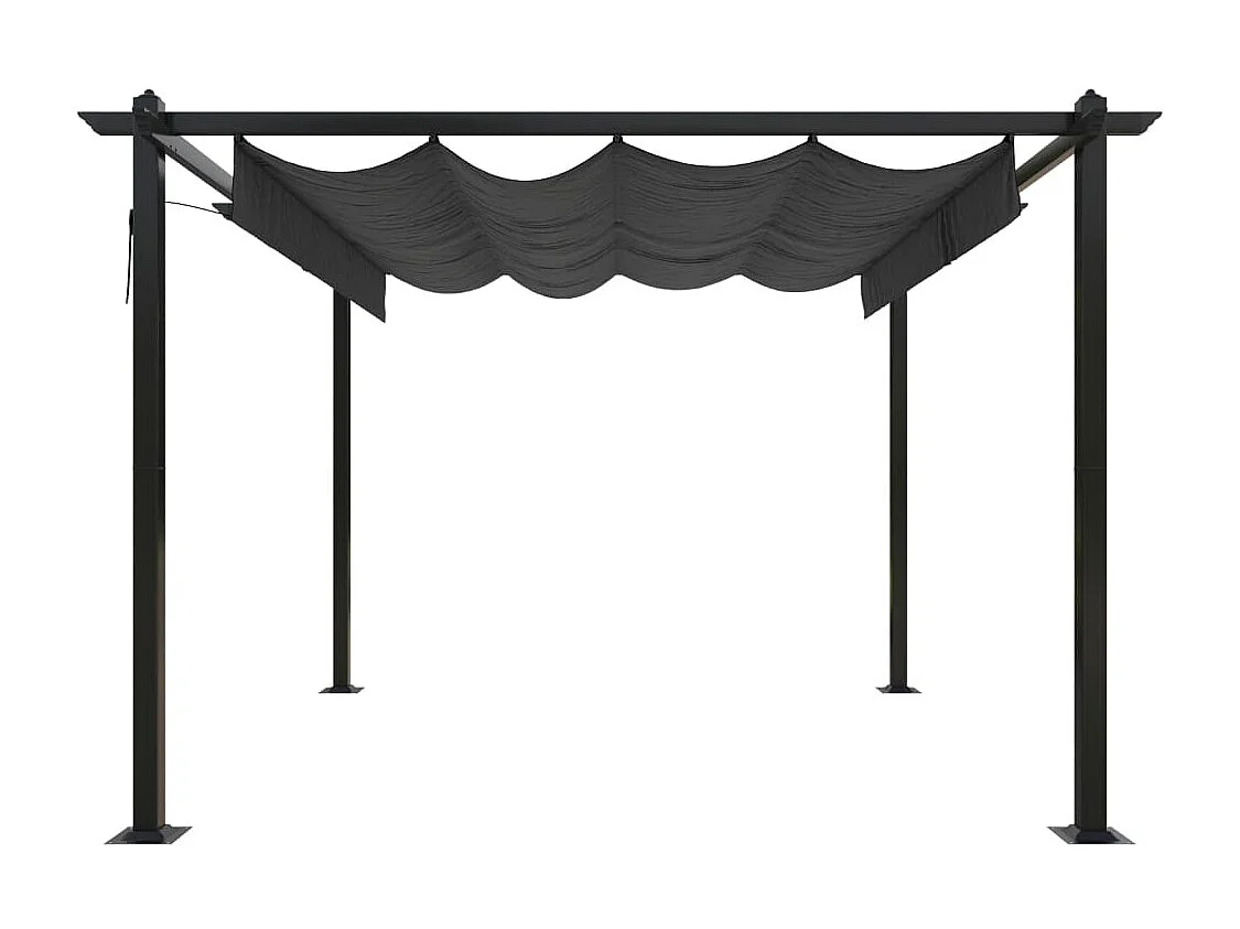 Gazebo da giardino con tetto retrattile 3x3 m Antracite