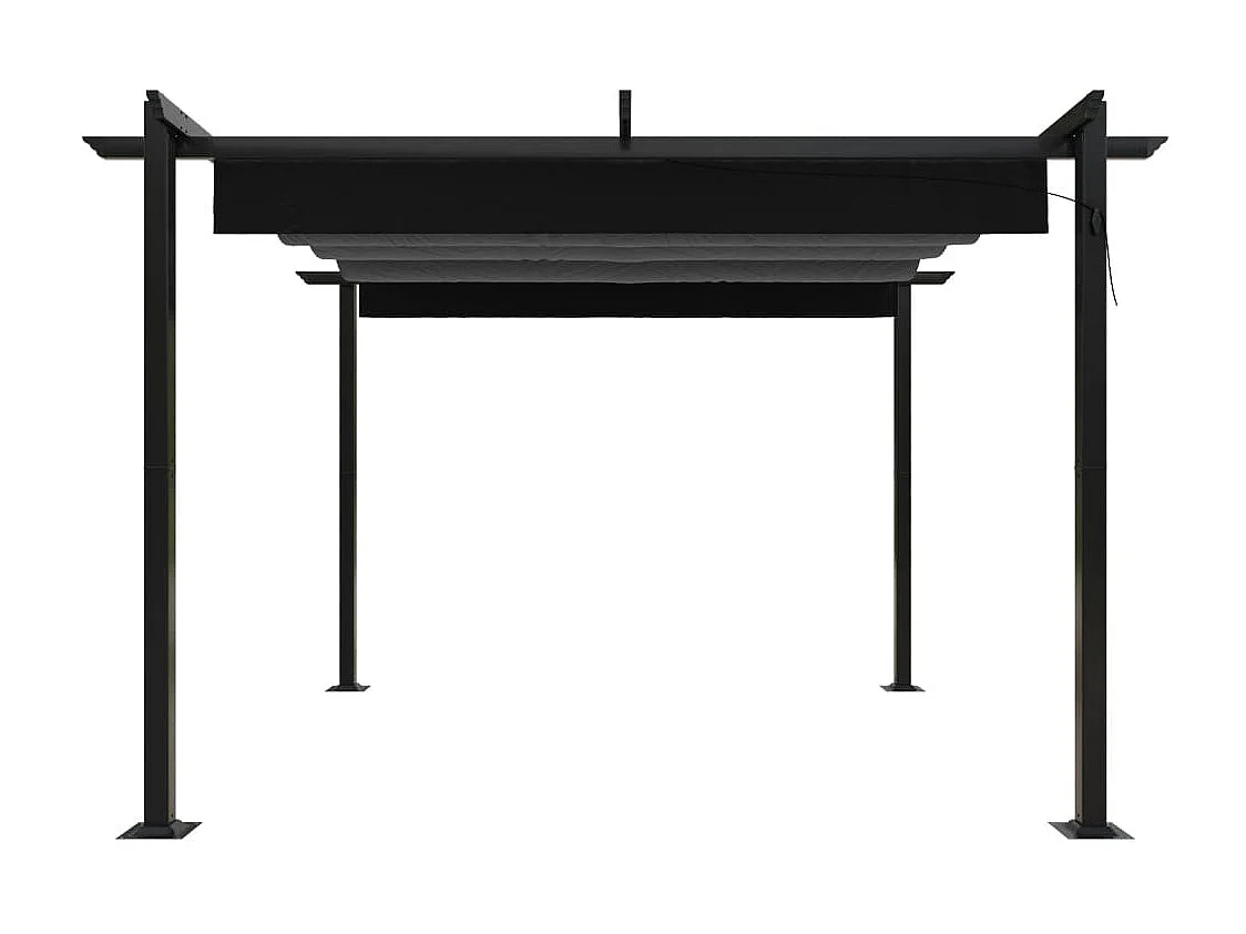 Gazebo da giardino con tetto retrattile 3x3 m Antracite