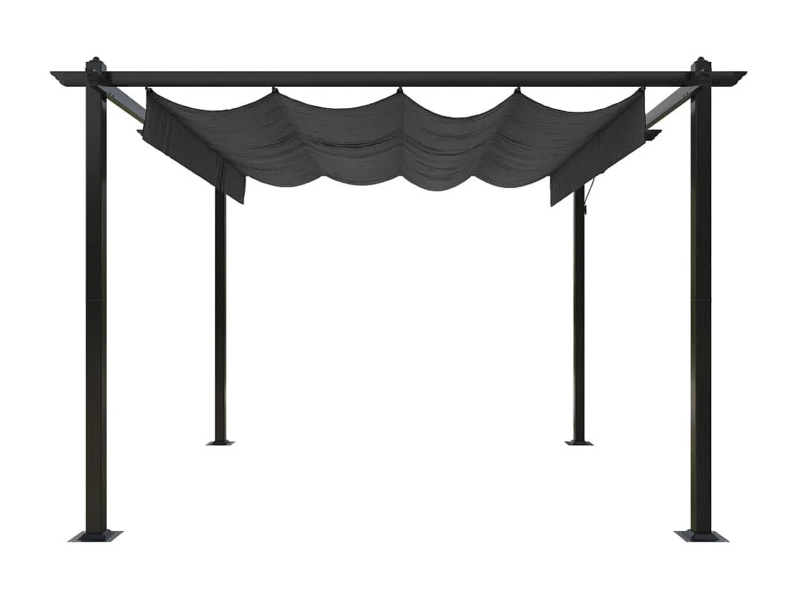Gazebo da giardino con tetto retrattile 3x3 m Antracite