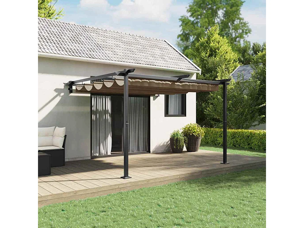Gazebo mural Taupe Acier
