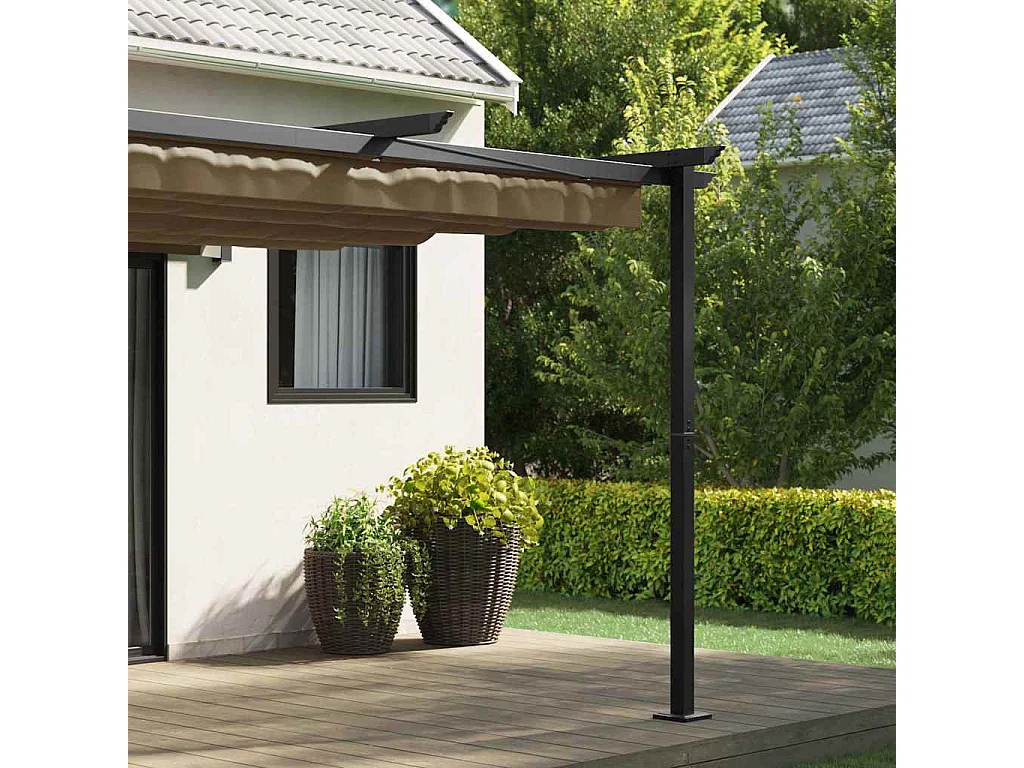 Gazebo mural Taupe Acier