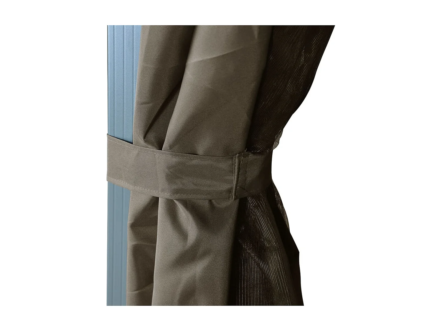 Gazebo con tenda e luci LED 3x3 m Alluminio Tortora