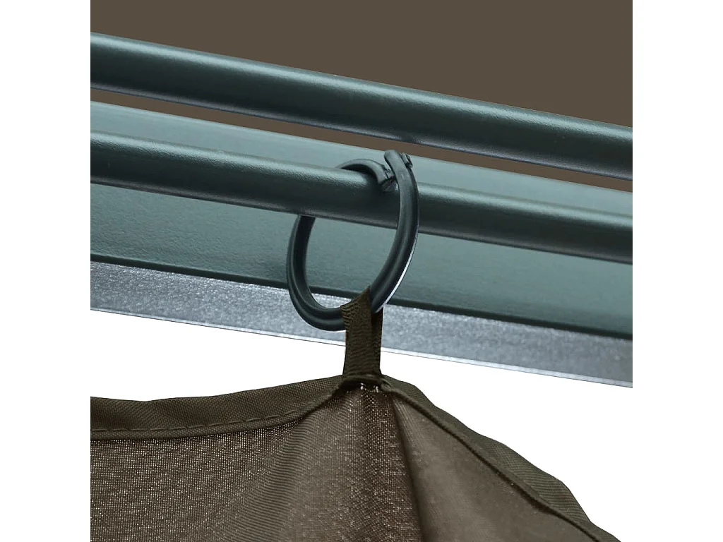 Gazebo con tenda e luci LED 3x3 m Alluminio Tortora