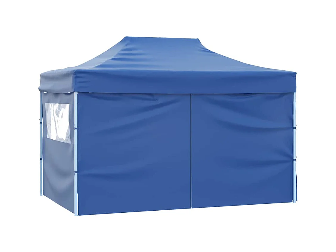 Carpa de recepción plegable de 4 paredes 3x4 m Azul Acero