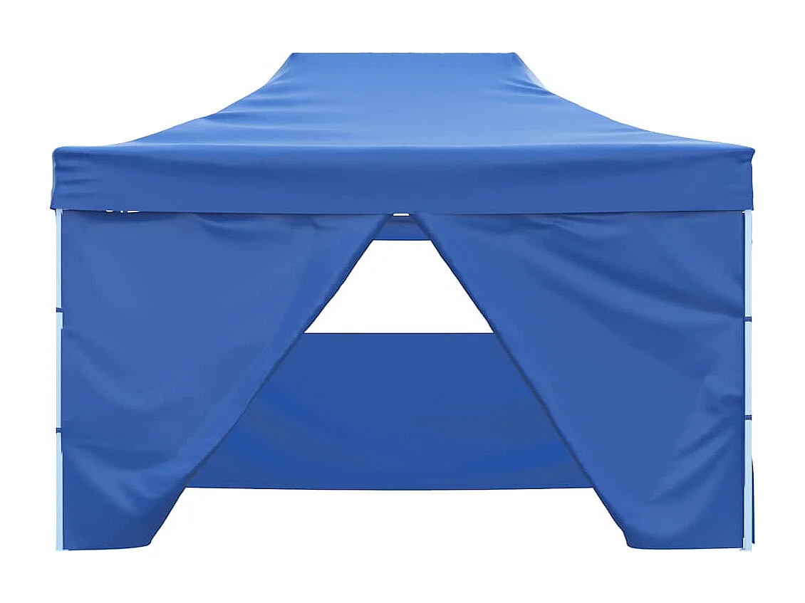 Tenda pieghevole per ricevimenti a 4 pareti 3x4 m Blu Acciaio
