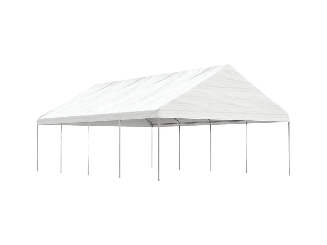 Belvédère avec toit blanc 8,92x5,88x3,75 m polyéthylène