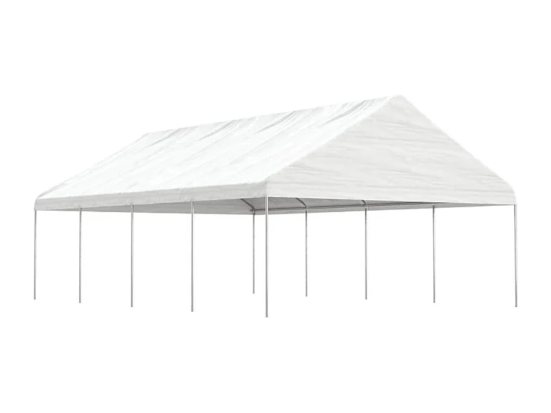 Belvédère avec toit blanc 8,92x5,88x3,75 m polyéthylène