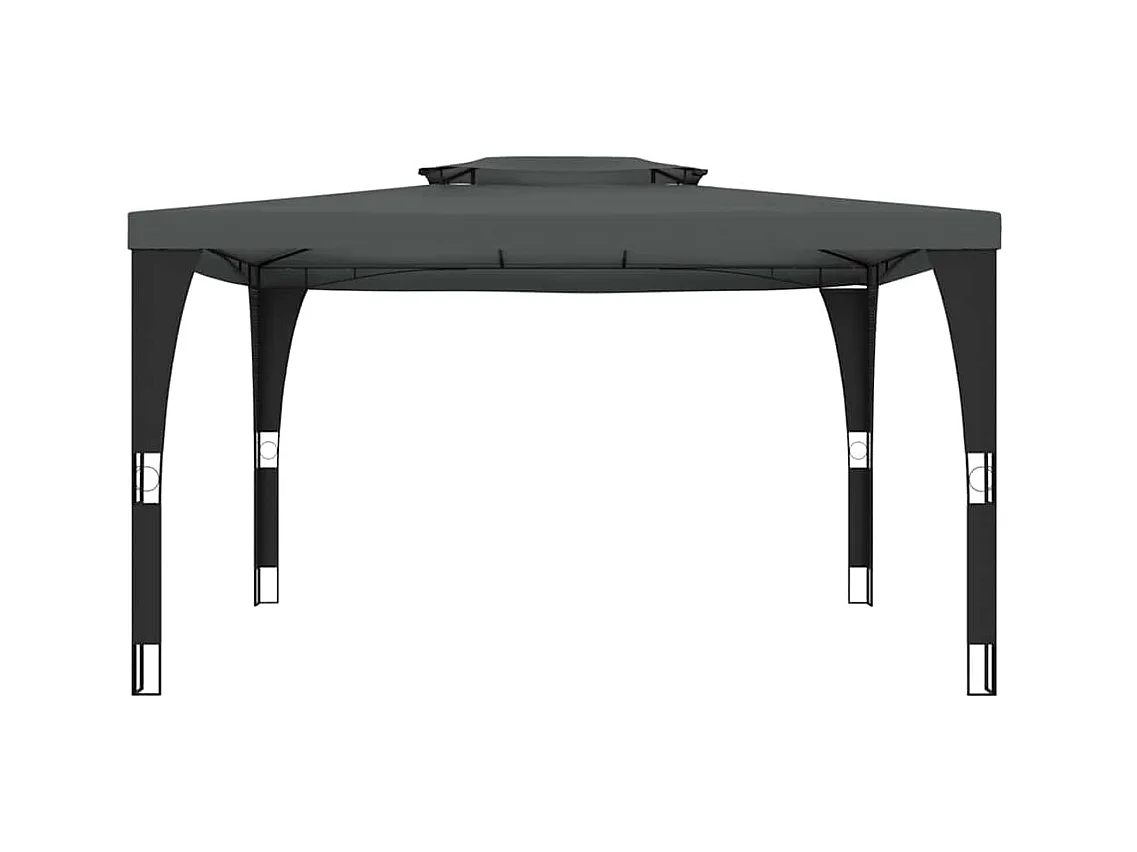 Gazebo doppio tetto antracite 3,98x2,98 m in acciaio