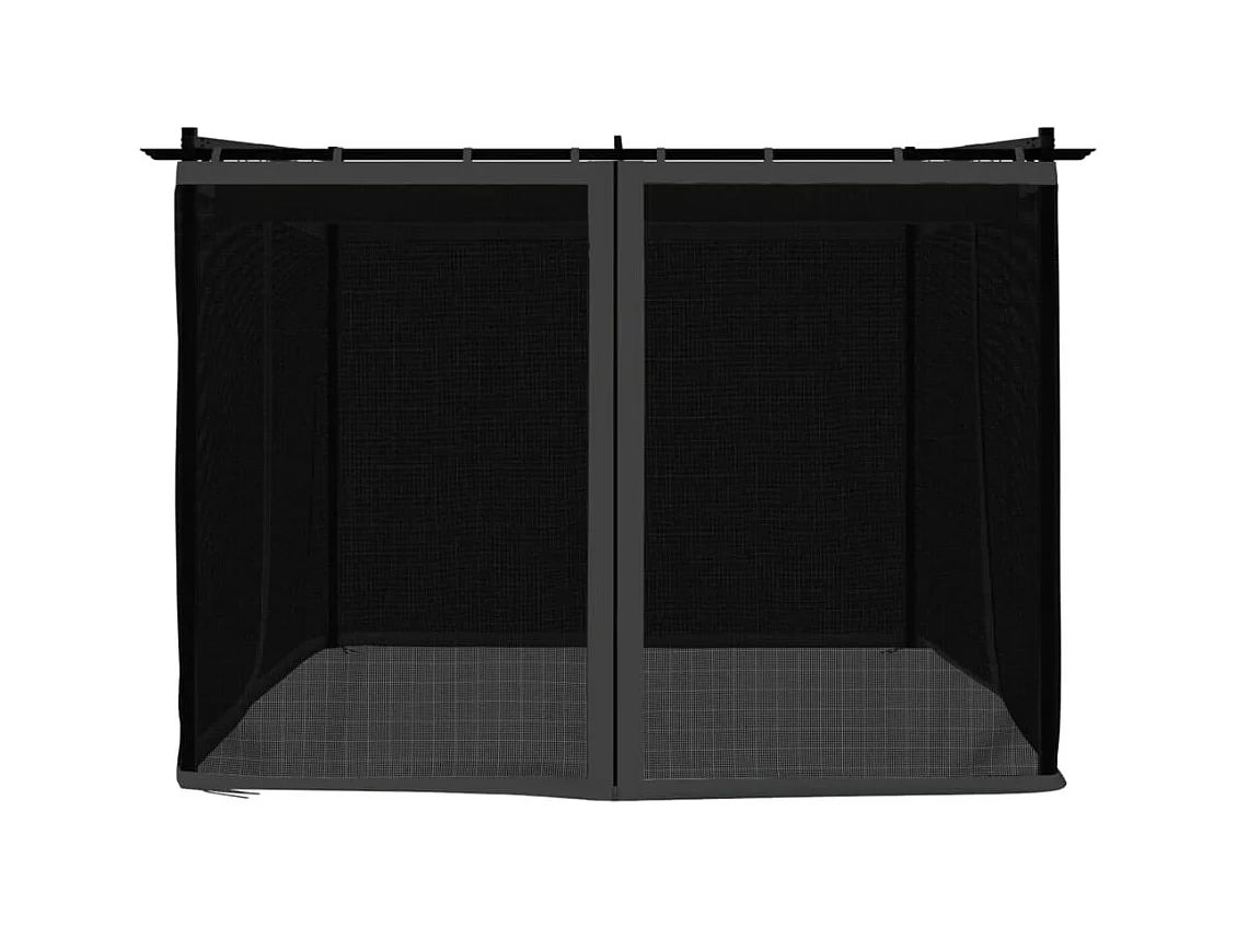 Pavillon mit anthrazitfarbenen Netzwänden 3x3 m Stahl