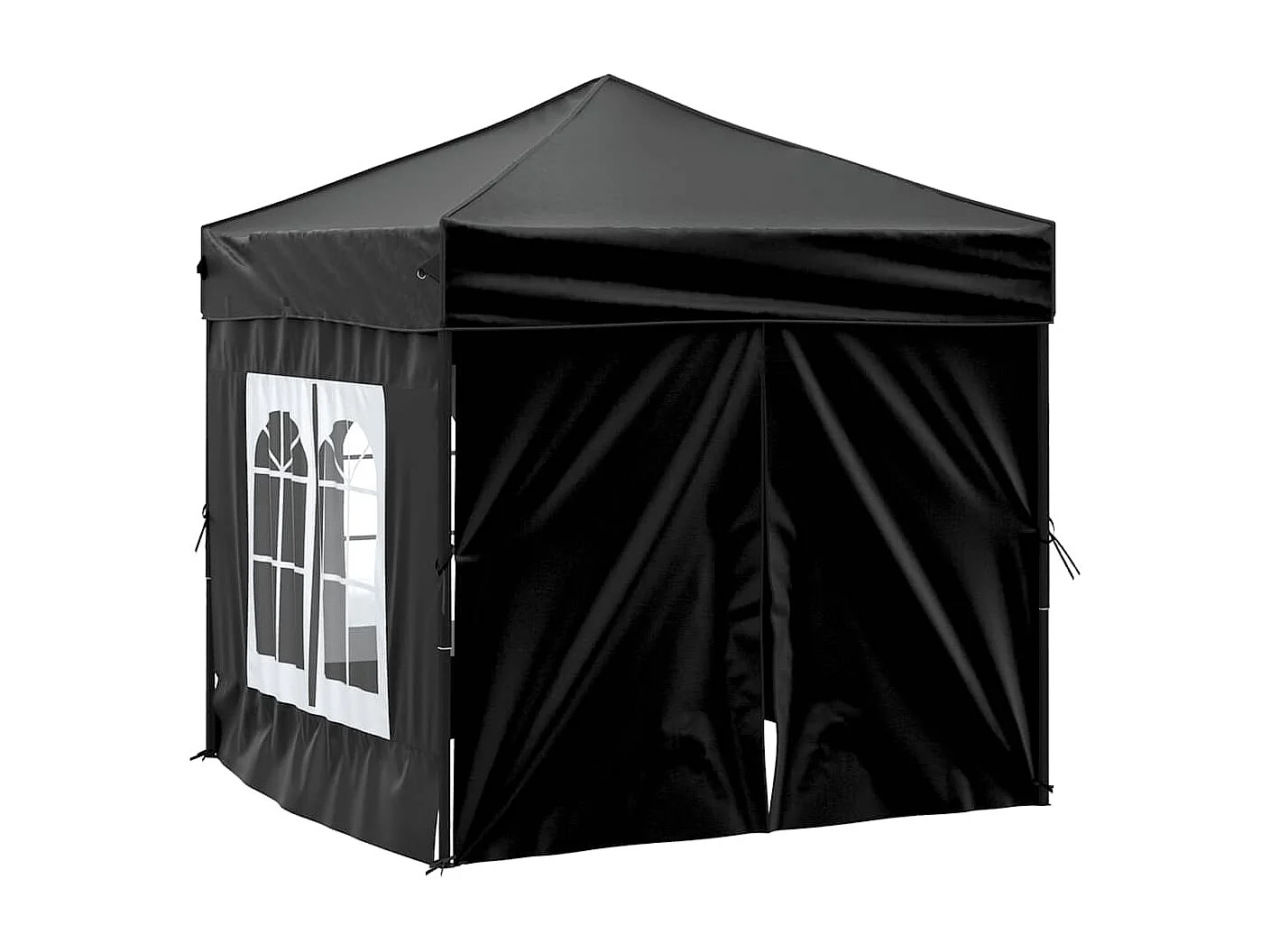 Carpa de recepción plegable con paredes Negra 2x2 m