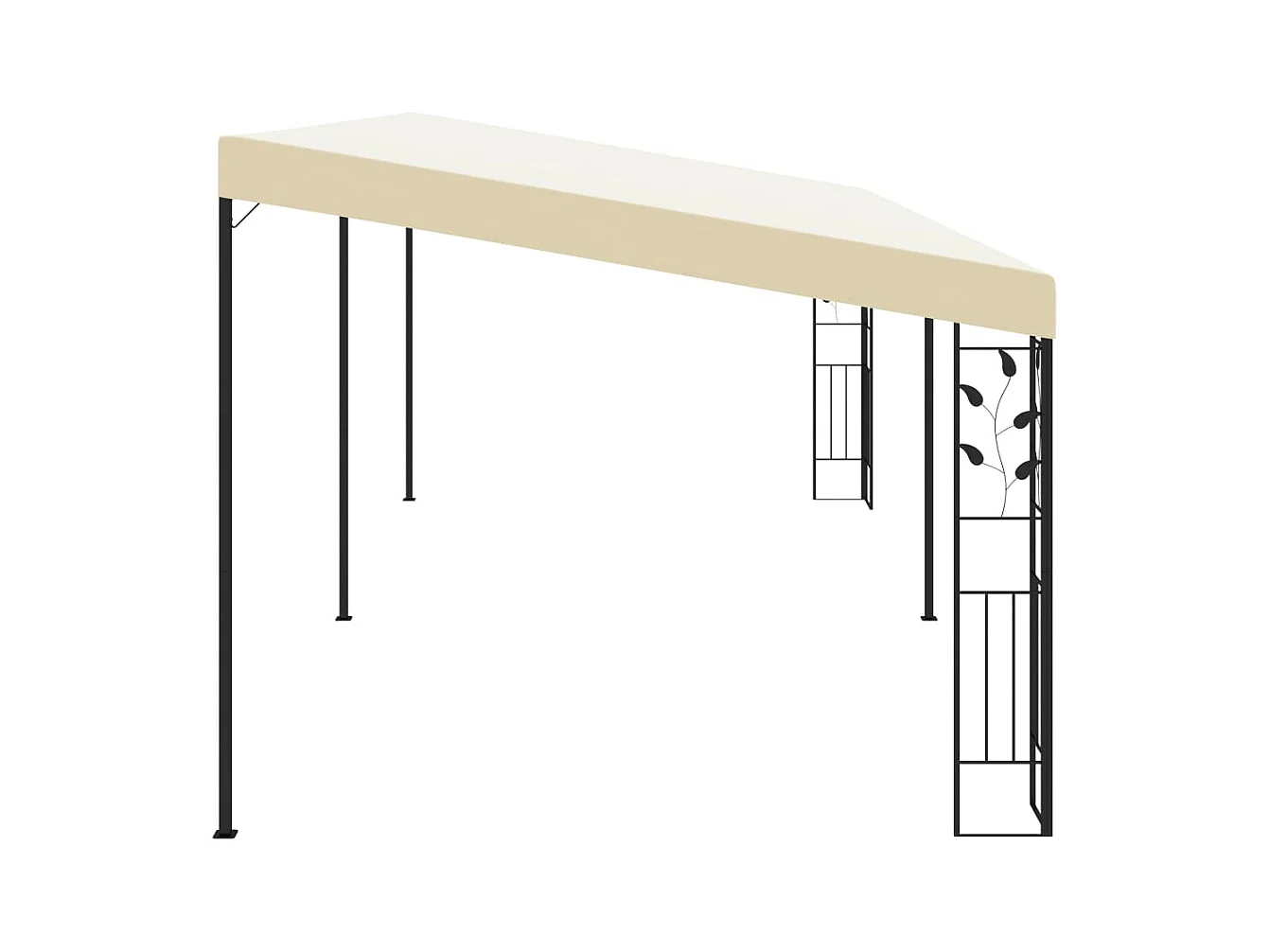 Gazebo a parete 6x3x2,5m Crema