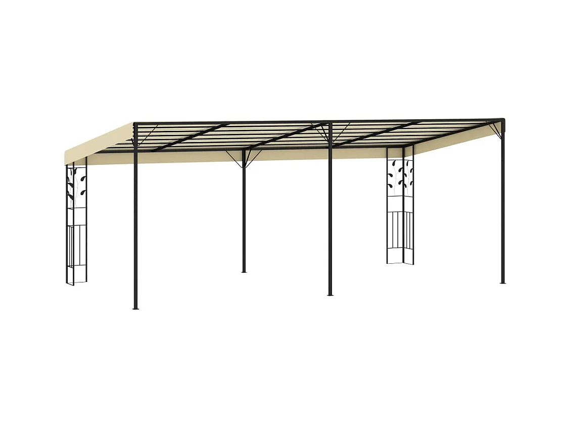 Gazebo a parete 6x3x2,5m Crema