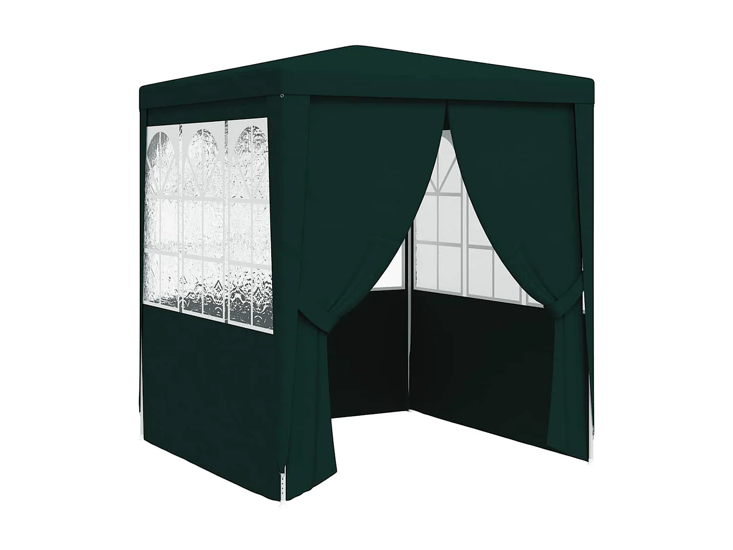 Carpa de recepción con paredes laterales 2x2 m Verde 90 g/m²