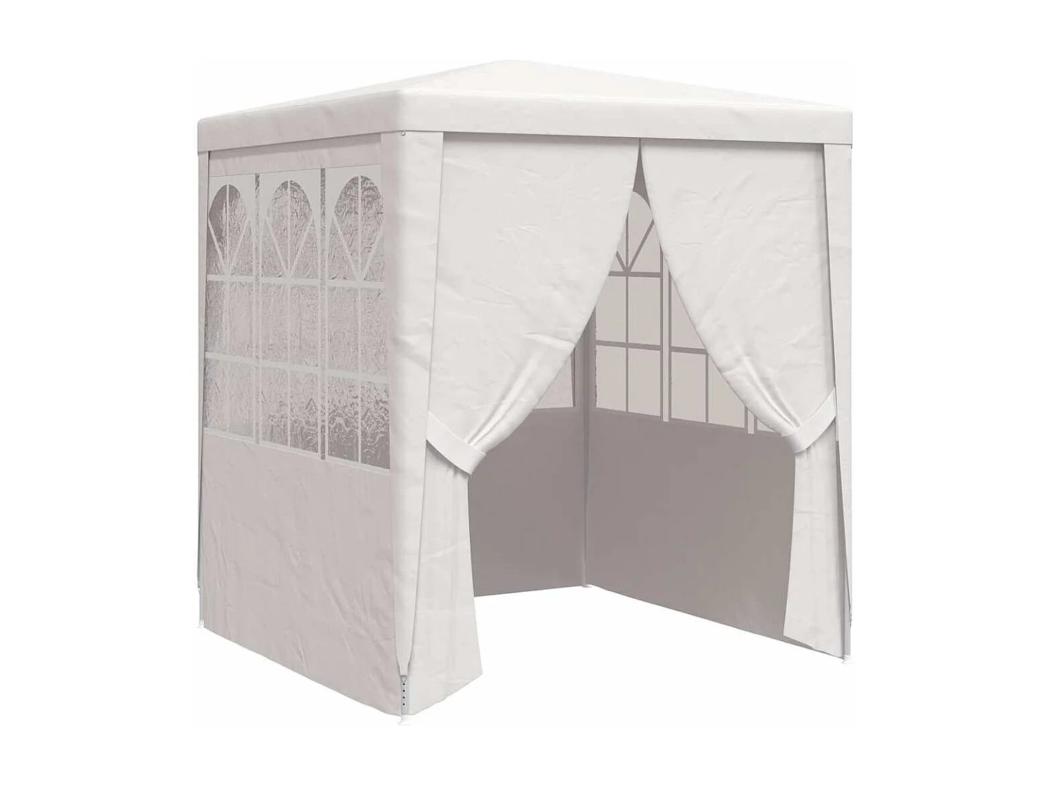 Tenda per ricevimenti con pareti laterali 2x2 m Bianco 90 g/m²