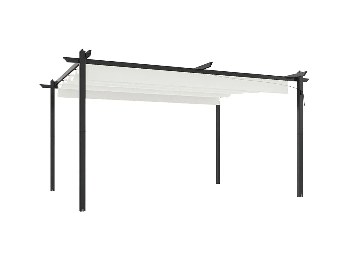Cenador de jardín con techo retráctil 4x3 m Crema