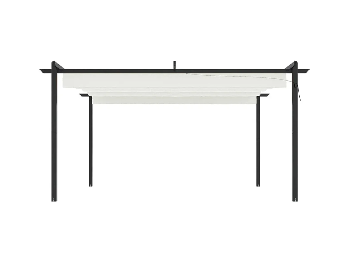 Cenador de jardín con techo retráctil 4x3 m Crema