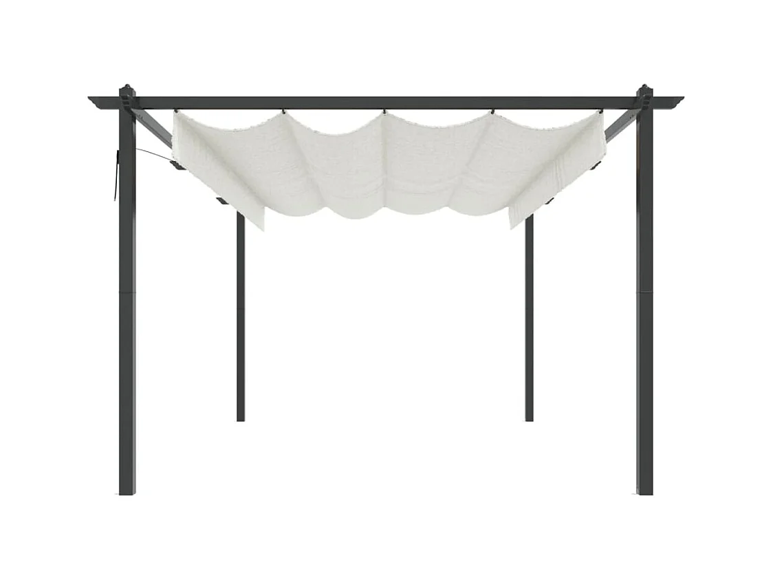 Cenador de jardín con techo retráctil 4x3 m Crema
