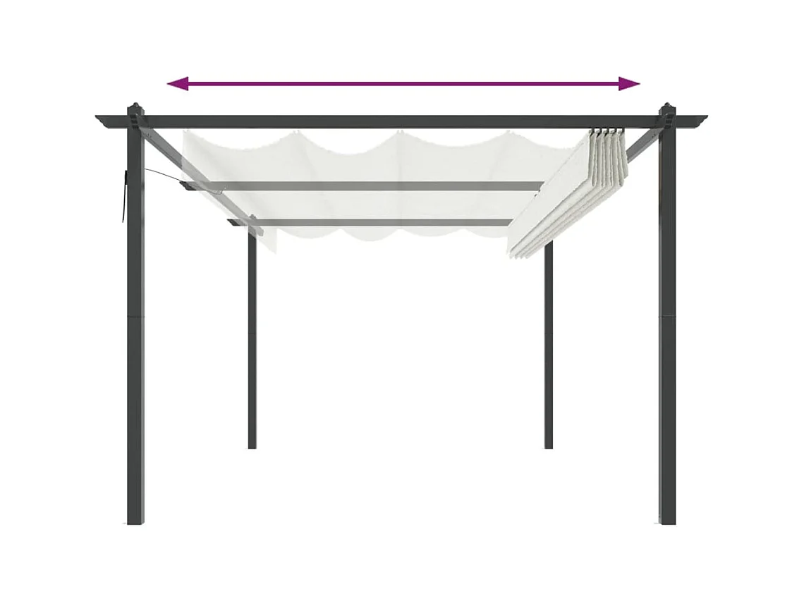 Cenador de jardín con techo retráctil 4x3 m Crema
