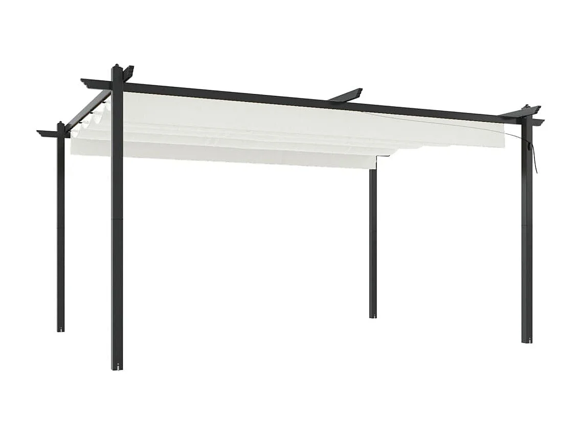 Gazebo da giardino con tetto retrattile 4x3 m Crema