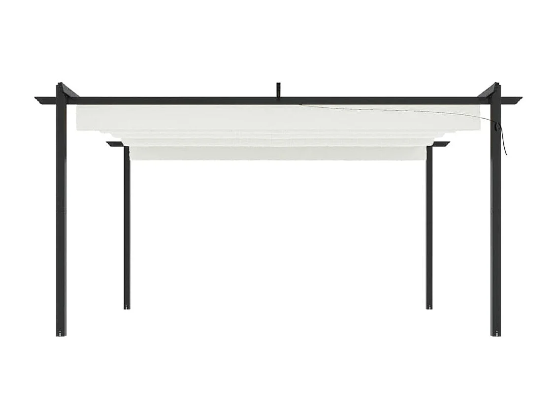 Gazebo da giardino con tetto retrattile 4x3 m Crema