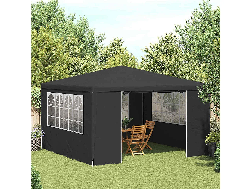 Carpa de recepción y paredes laterales 4x4 m Antracita 90 g/m²