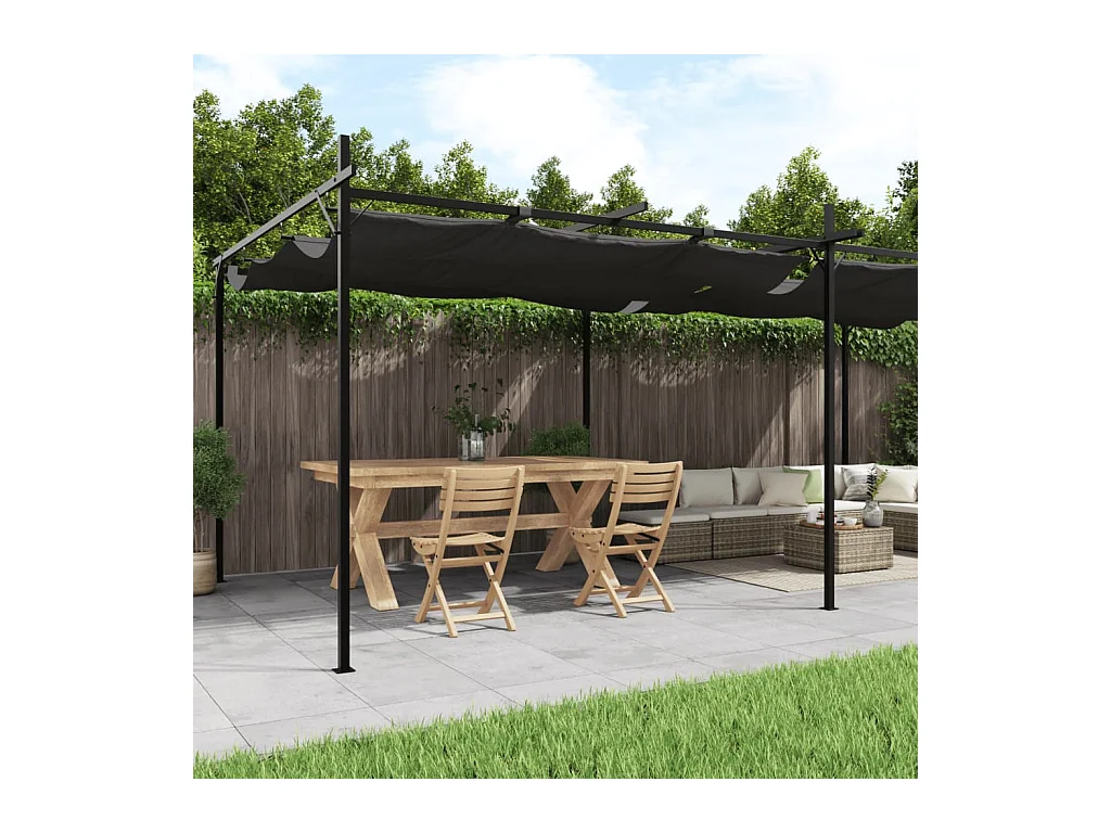 Pergola avec toit rétractable anthracite 589x292x230 cm