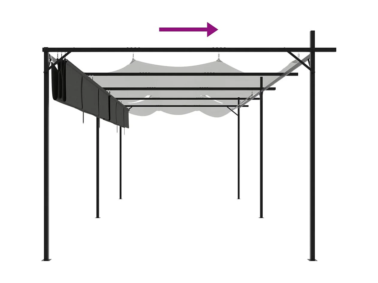 Pergola avec toit rétractable anthracite 589x292x230 cm