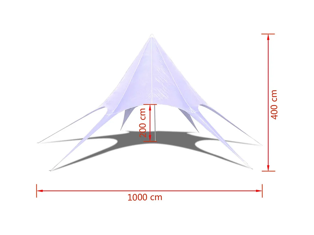 Carpa de jardín en forma de estrella de 10 m