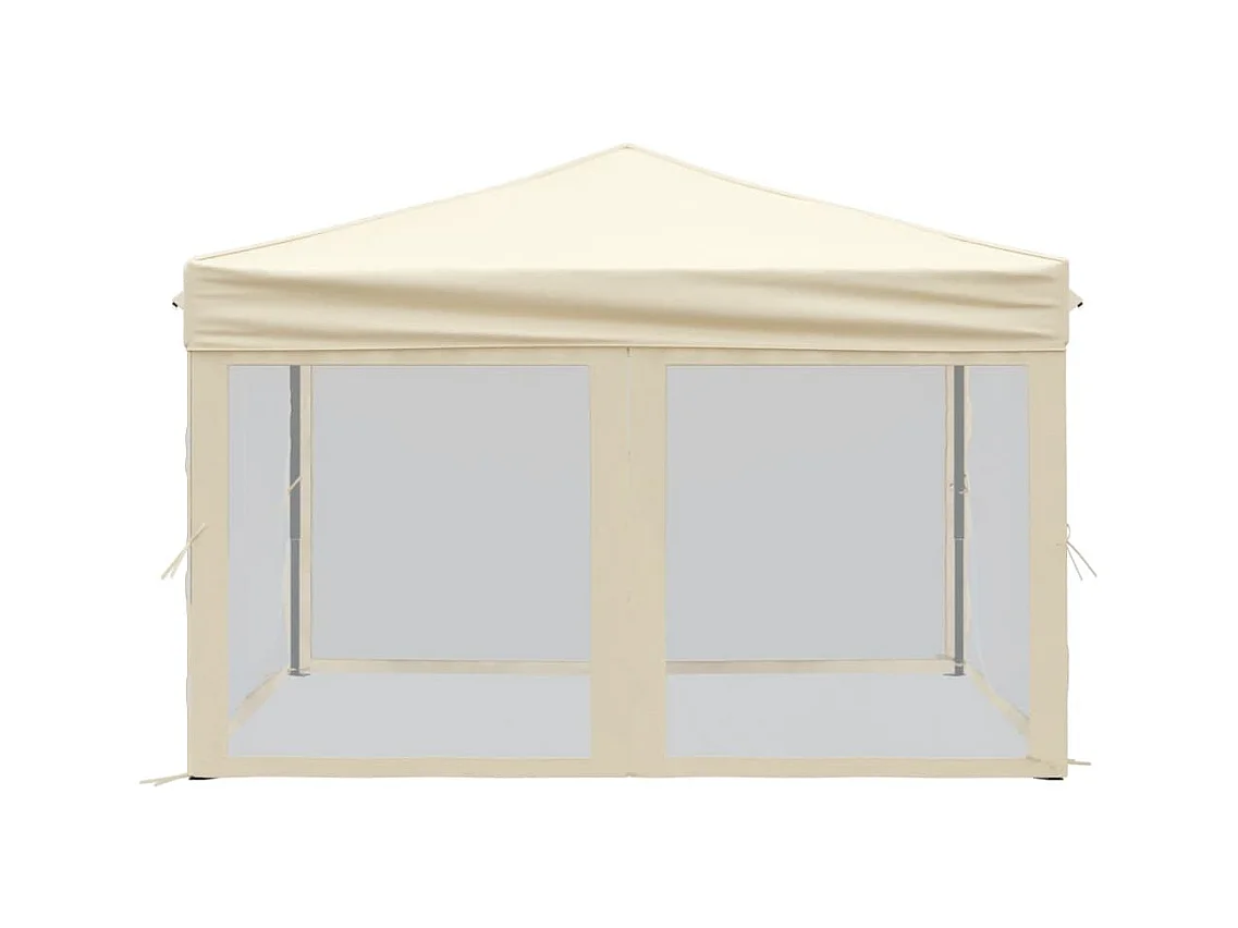 Carpa plegable para fiestas con paredes Crema 3x3 m