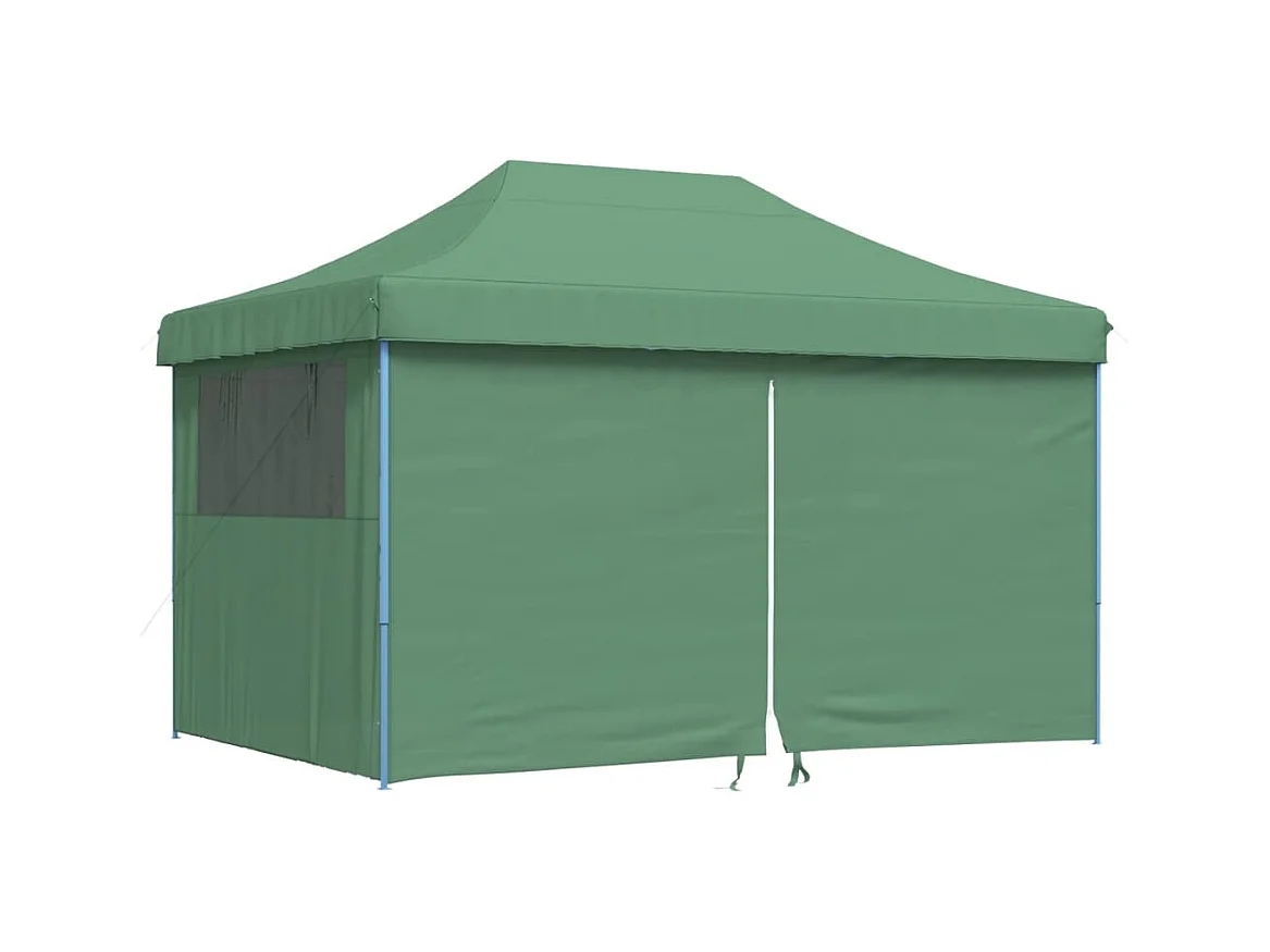 Carpa de recepción plegable emergente de 4 lados de color verde