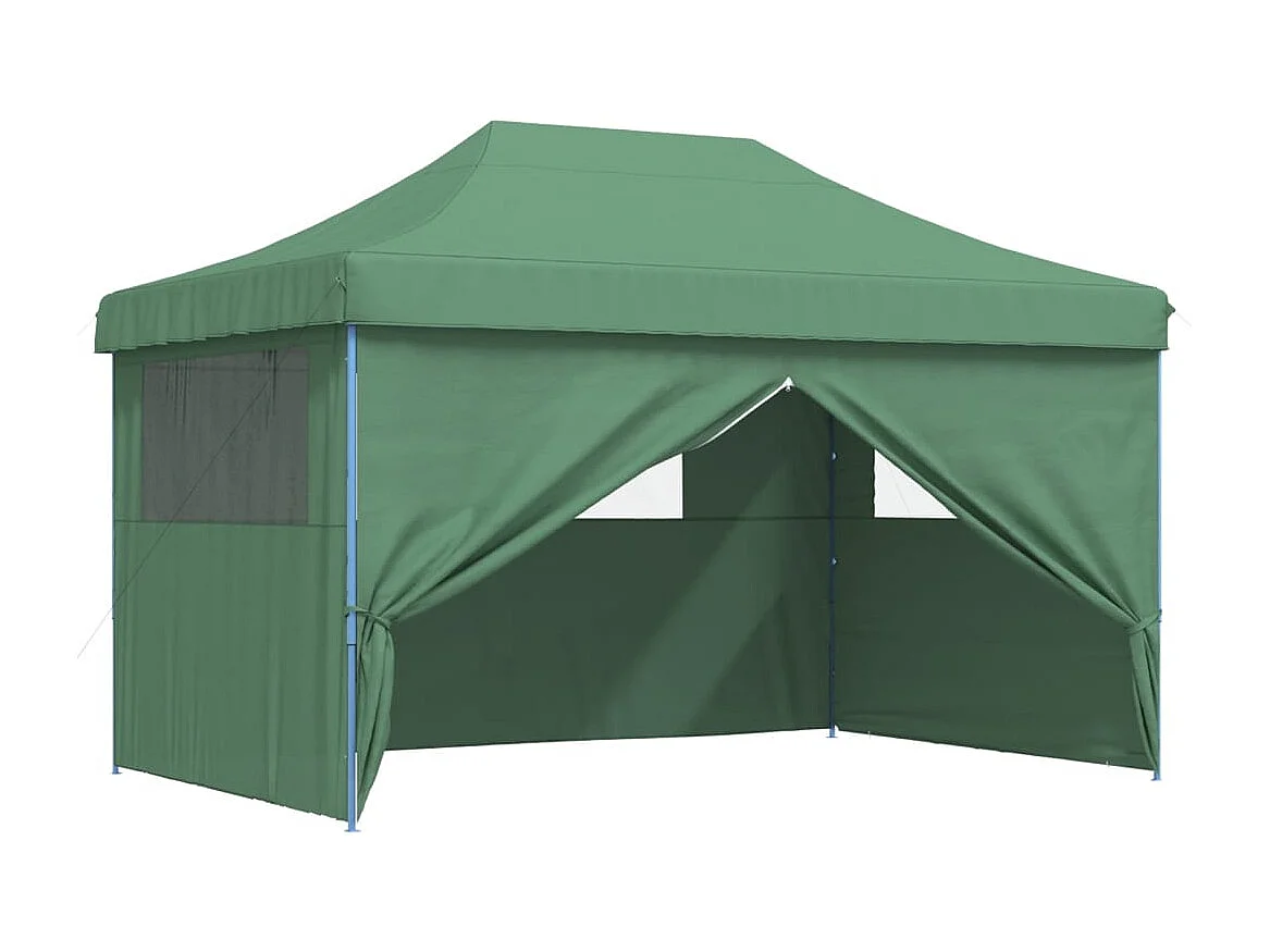 Carpa de recepción plegable emergente de 4 lados de color verde